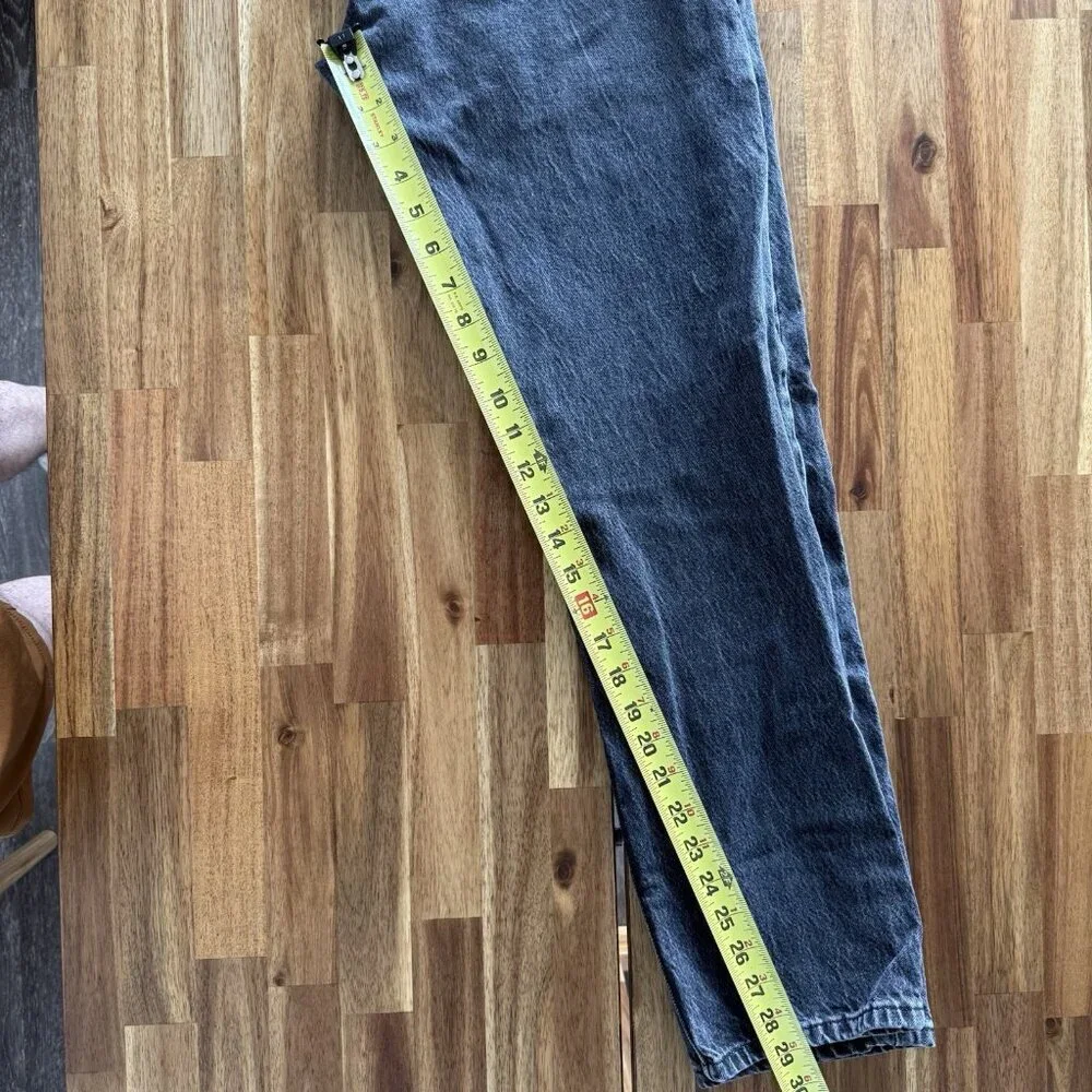 Levis 502 Jeans Mens 31 Taper Regular Fit Stretch Mid Rise Denim‎ Washed Black